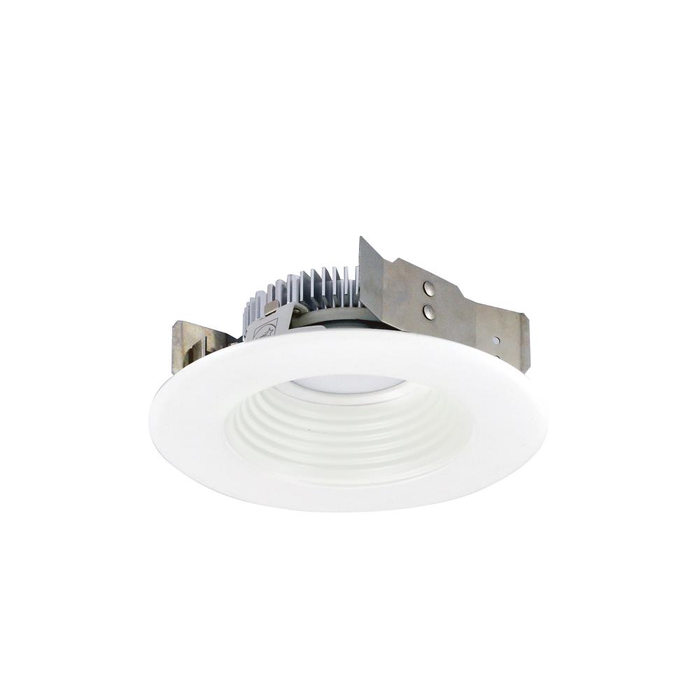 4" Cobalt Shallow High Lumen LED Trim, Round Baffle, 850lm, 4000K, Matte Powder White