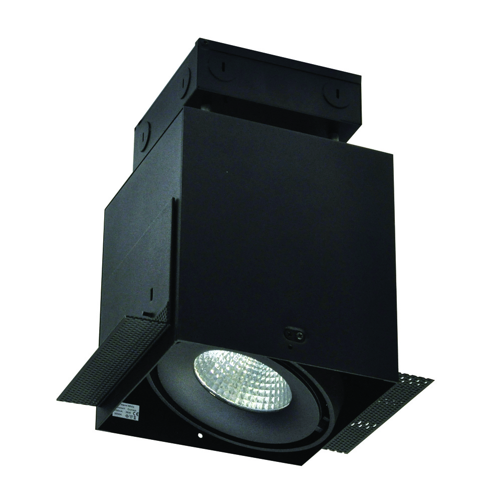 LED Trimless 1-Head MLS Housing, 30W / 2100lm per Head, 4000K, 16-Degrees Spot, Black, 120-277V