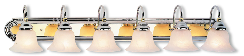 6 Light Polished Chrome & PB Bath Light