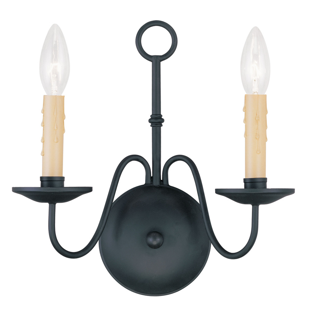 2 Light Black Wall Sconce