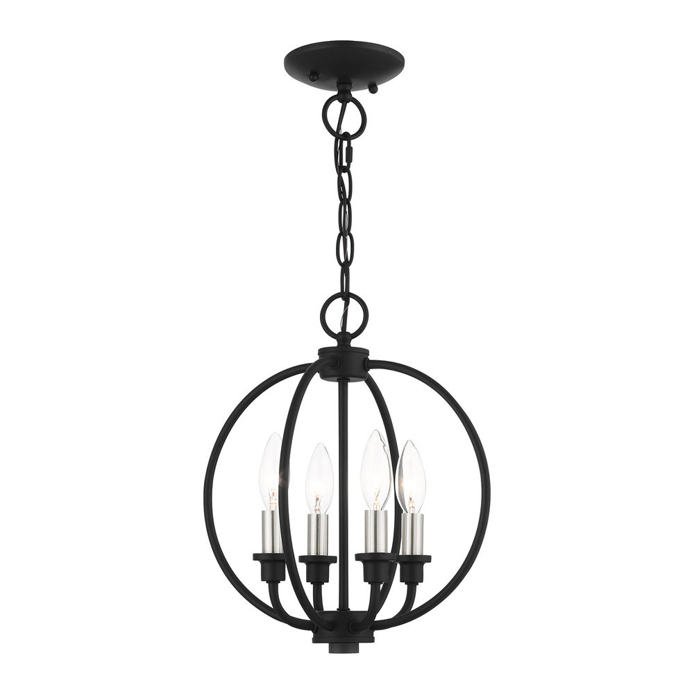 4 Lt Black Chandelier