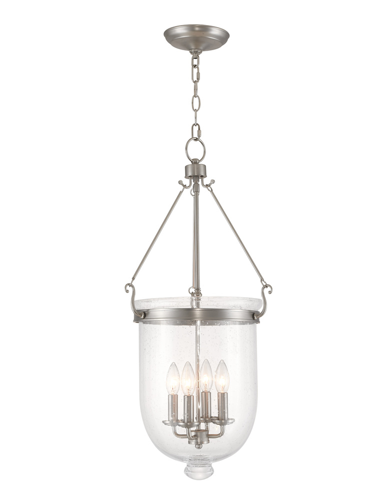 4 Light Brushed Nickel Chain Lantern