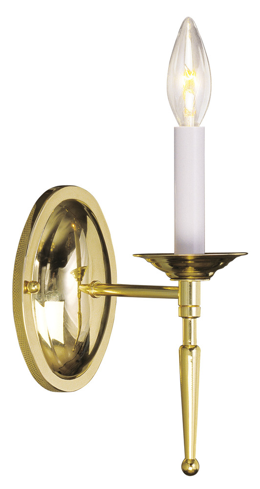 1 Light Polished Brass Wall Sconce