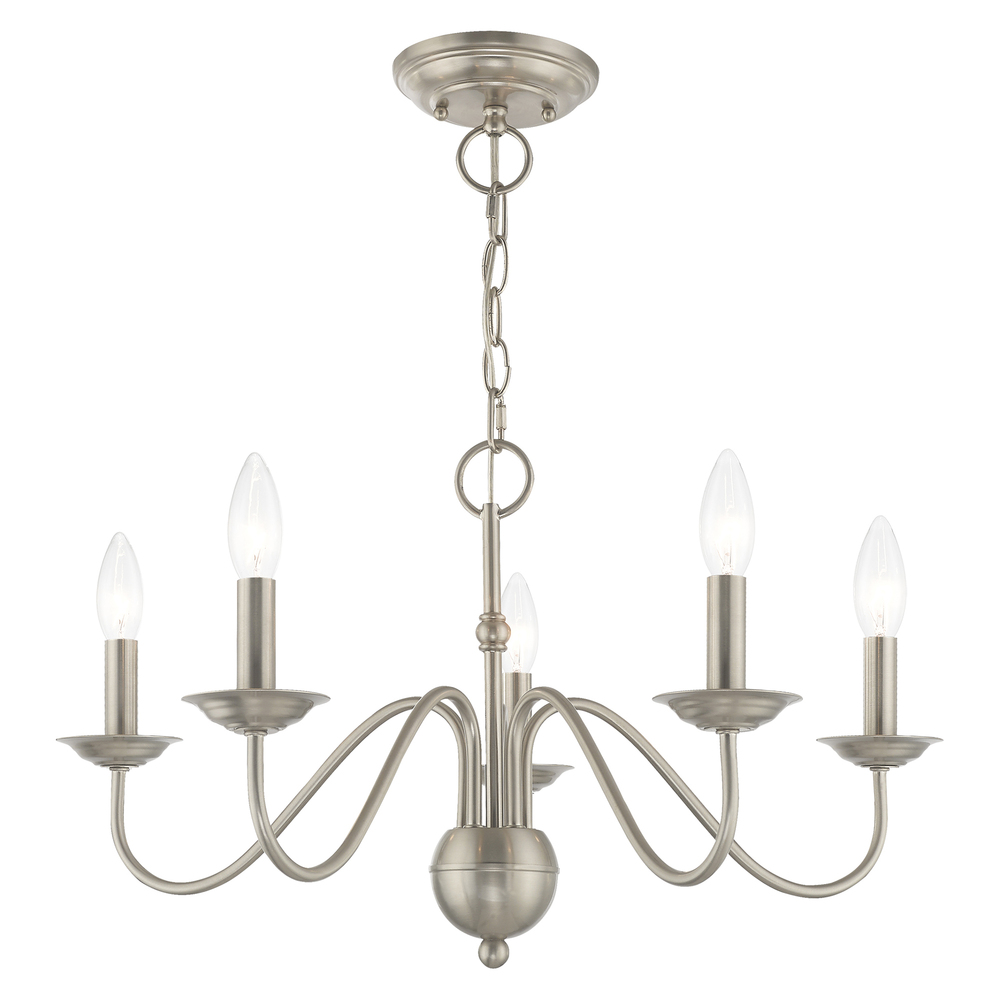 5 Lt Brushed Nickel Chandelier