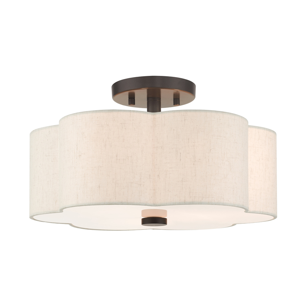 3 Lt English Bronze  Semi Flush