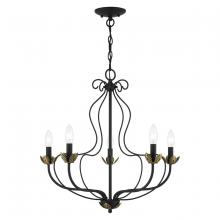 Livex Lighting 42905-04 - 5 Light Black Chandelier