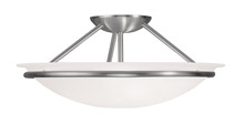 Livex Lighting 4824-91 - 3 Light Brushed Nickel Ceiling Mount