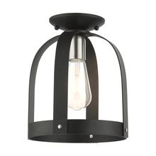 Livex Lighting 49641-14 - 1 Lt Textured Black Petite Semi Flush