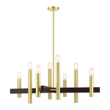 Livex Lighting 49998-12 - 8 Lt Satin Brass Chandelier