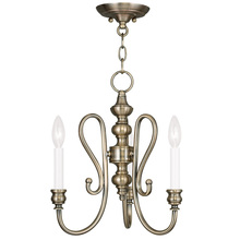 Livex Lighting 5163-01 - 3 Light AB Mini Chandelier/Ceiling Mount