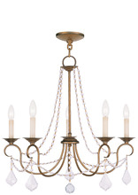 Livex Lighting 6515-48 - 5 Light Antique Gold Leaf Chandelier