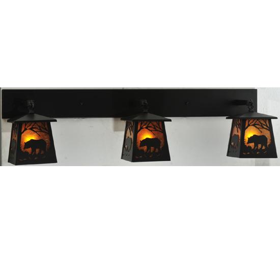 48"W Bear at Dawn 3 LT Wall Sconce