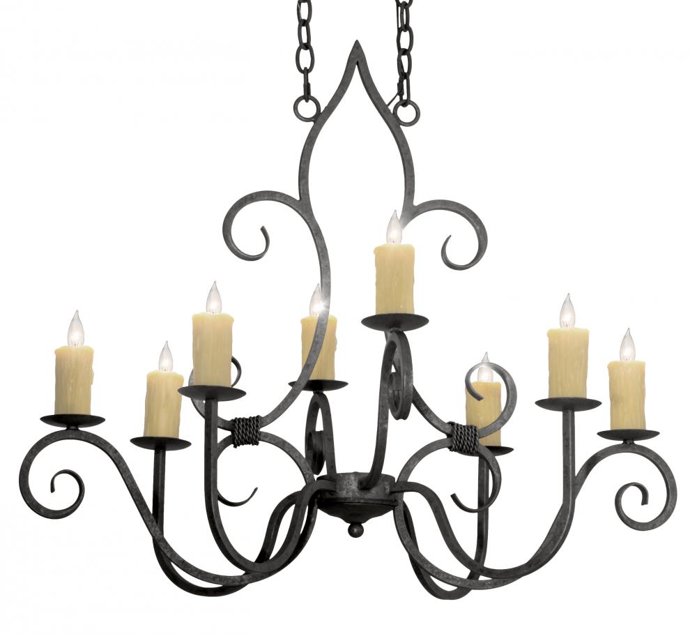 36"L Clifton 8 LT Oblong Chandelier