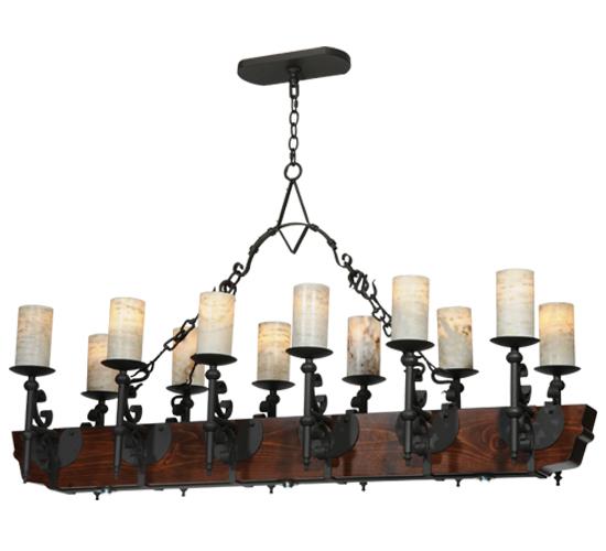 60"L Tudor Jadestone LED Oblong Chandelier