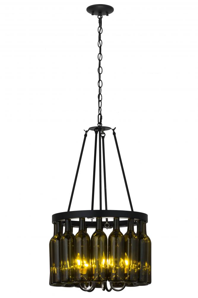 17"W Tuscan Vineyard Estate 16 Wine Bottle Chandelier