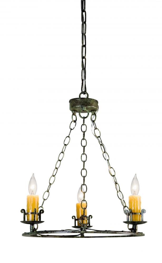 18" Wide Tertius 3 Light Chandelier