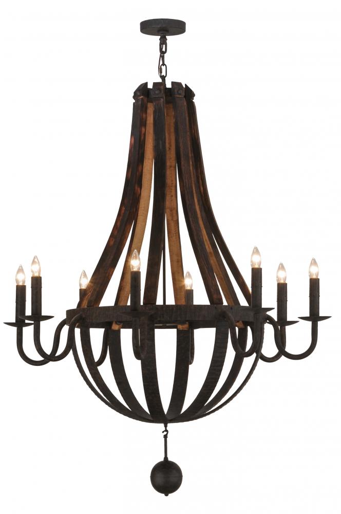 45"W Barrel Stave Madera 8 LT Chandelier