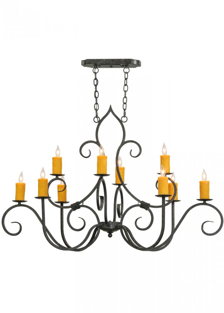 48"L Clifton 10 LT Oblong Chandelier