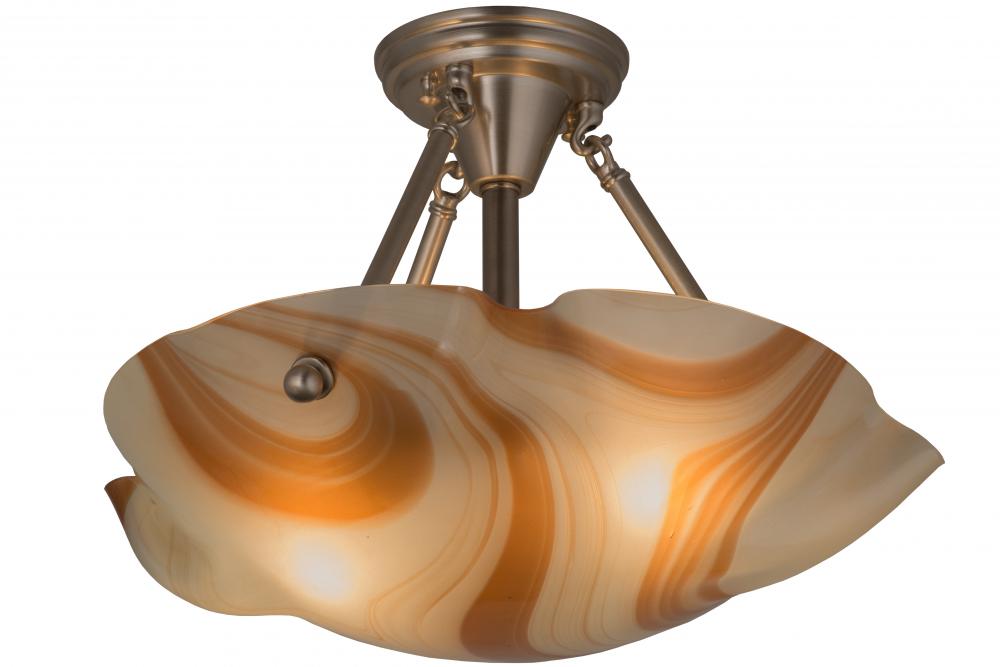 17.5" Wide Metro Fusion Cognac Swirl Semi-Flushmount