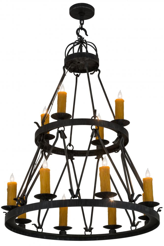 36"W Lakeshore 12 LT Two Tier Chandelier