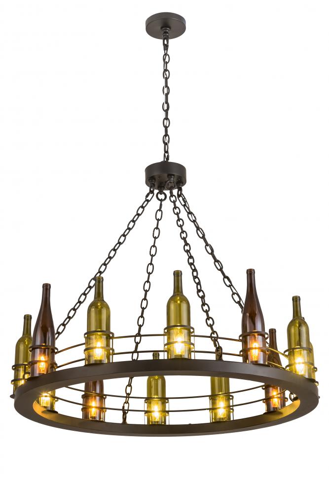 42"W Tuscan Vineyard 12 LT Wine Bottle Chandelier