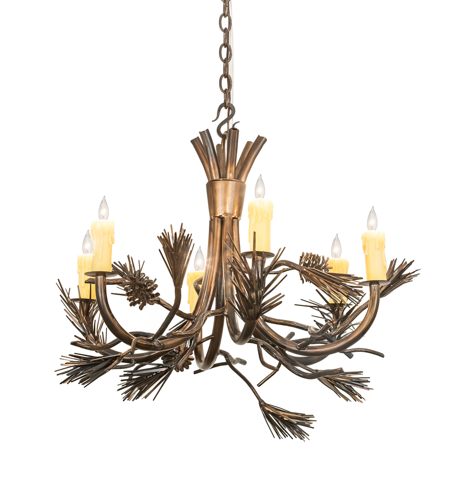 29" Wide Woodland Pine 6 Light Chandelier