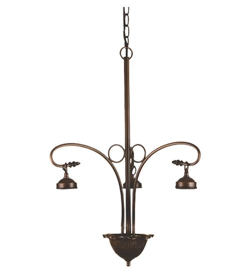 24"W Mahogany Bronze 3 LT Chandelier Hardware