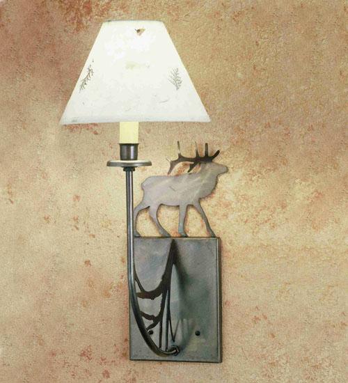 8" Wide Lone Elk Wall Sconce