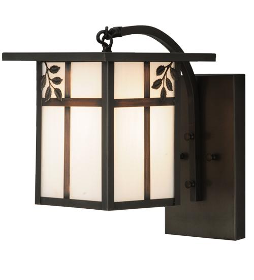 9"W Hyde Park Sprig Curved Arm Wall Sconce