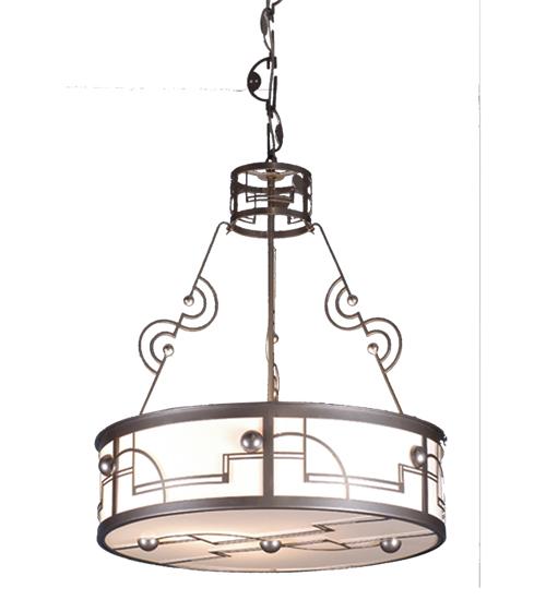 25" Wide Revival Deco Cilindro Inverted Pendant