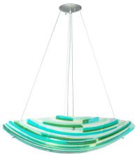 Meyda Green 108133 - 30"W Metro Fusion La Spiaggia Glass Inverted Pendant