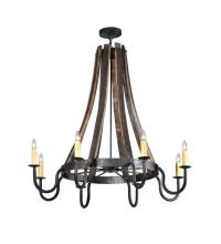 Meyda Green 108810 - 43"W Barrel Stave Madera 8 LT Chandelier