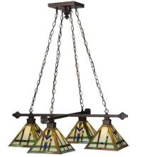 Meyda Green 122603 - 36" Square Prairie Wheat 4 Light Chandelier