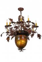 Meyda Green 165173 - 34" Wide Greenbriar Oak 9 Arm Chandelier