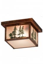 Meyda Green 180660 - 10"Sq Hyde Park Tall Pines Flushmount