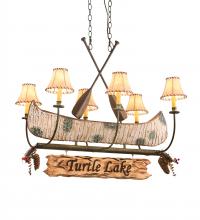 Meyda Green 197097 - 36" Long Personalized Canoe 6 Light Chandelier