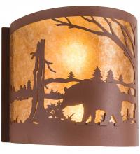 Meyda Green 200325 - 15" Wide Bear at Lake Wall Sconce