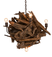 Meyda Green 200398 - 30" Wide Driftwood 6 Light Chandelier