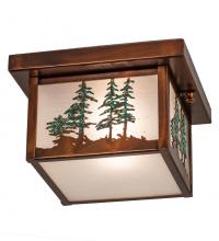 Meyda Green 212361 - 10" Square Hyde Park Tall Pines Flushmount