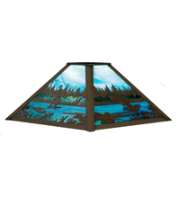 Meyda Green 21407 - 13" Square Fly Fishing Creek Shade