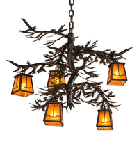 Meyda Green 214291 - 29" Wide Pine Branch Valley View 5 Light Chandelier