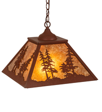 Meyda Green 215761 - 16" Square Tall Pines Pendant