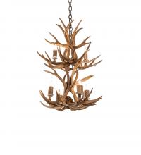 Meyda Green 240289 - 20" Wide Antlers 6 Light Two Tier Chandelier