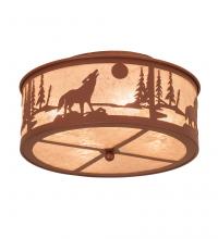 Meyda Green 243533 - 18" Wide Wolf on the Loose Flushmount