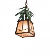 Meyda Green 246451 - 5.5" Square Pine Branch Mini Pendant