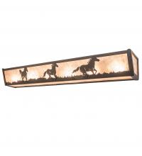 Meyda Green 250531 - 36" Long Running Horses Vanity Light