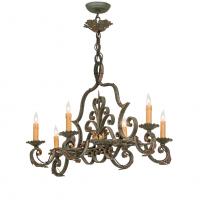 Meyda Green 254930 - 36" Long Rosalie 6 Light Chandelier