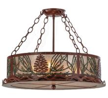 Meyda Green 29393 - 22"W Mountain Pine Semi-Flushmount