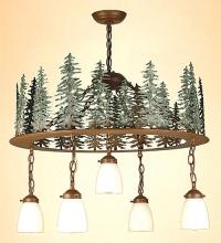 Meyda Green 29556 - 28" Wide Tall Pines 5 Light Chandelier