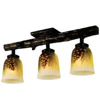 Meyda Green 34470 - 23" Long Pinecone 3 Light Hand Painted Semi-Flushmount